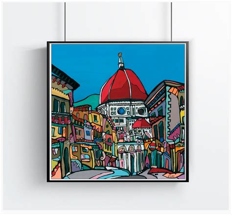 Florence Art PRINT, Italy Travel Art. Florence Artwork. Italian Piazza ...