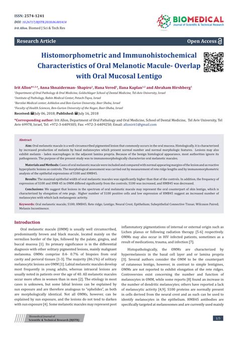 (PDF) Histomorphometric and Immunohistochemical Characteristics of Oral ...