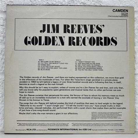 Jim Reeves Album Golden Records Genre Pop Folk... - Depop