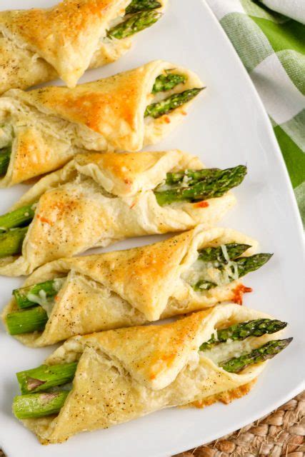 Cheesy Puff Pastry Wrapped Asparagus - Beautiful Appetizer or Side Dish!