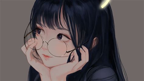 Cute Anime Girl With Glasses Wallpapers - Wallpaper Cave