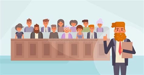 Jury in Court. Vector. Cartoon. Stock Vector - Illustration of cartoon ...