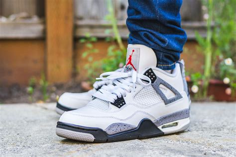 2012 Air Jordan 4 White Cement On Feet Sneaker Review