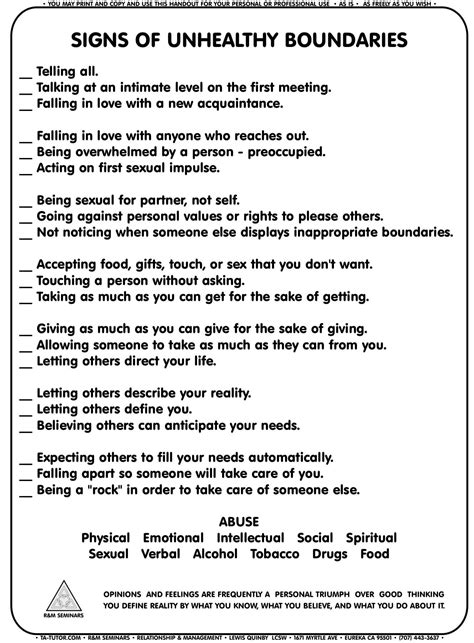 Boundaries Worksheet Therapy Pdf