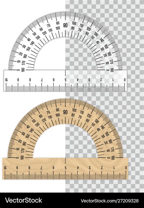 Protractor ruler set Royalty Free Vector Image