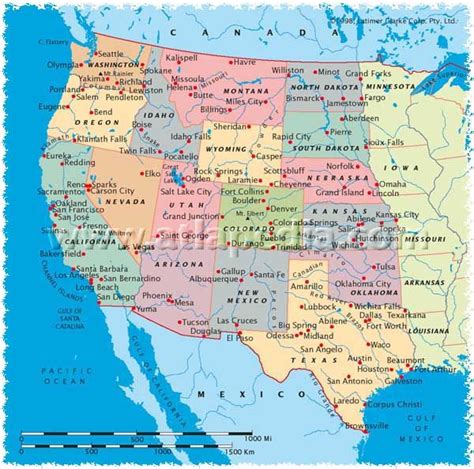 Political Map of Western United States of America - Atlapedia® Online ...