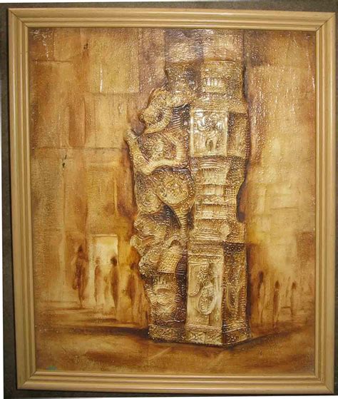 Buy Painting Temple Pillars Artwork No 267 by Indian Artist Traditional ...