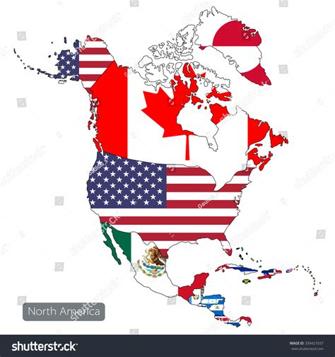 Map Of North America With Flags - Get Latest Map Update