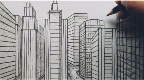 How to draw cityscape view easy - YouTube