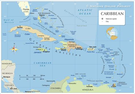 Political Map Of The Caribbean Islands - Goldia Gabriellia