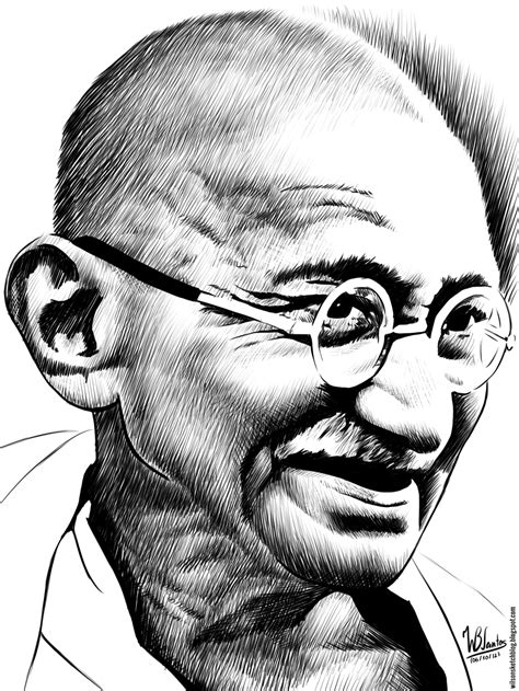 Ink drawing of Mahatma Gandhi | Portraits I admire | Pinterest ...