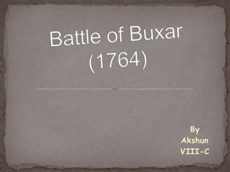 Battle Of Buxar