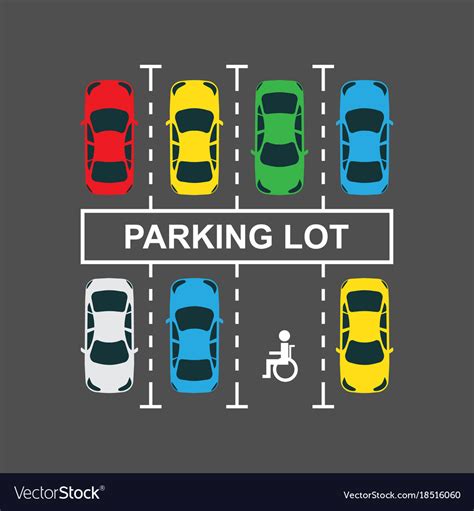 Top view of a city car parking lot Royalty Free Vector Image