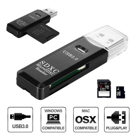 SD/Micro SD Card Reader Portable USB 3.0 Memory Card Reader Adapter for ...