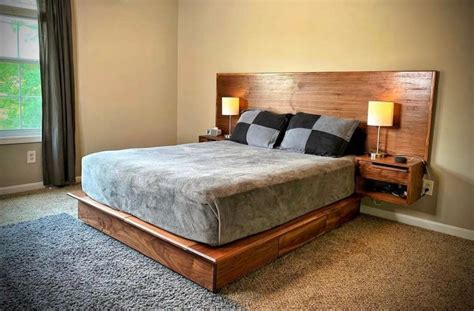 Mid Century Modern/platform Storage Bed/queen Bed Frame/ Minimalist Bed ...