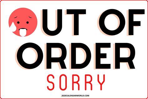 Out Of Order Printable Sign - Printable Templates