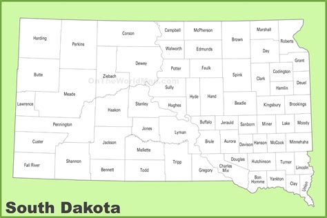 South Dakota county map