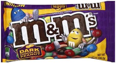 M & M Dark Chocolate, Peanut Chocolate Candies - 10.8 oz, Nutrition ...