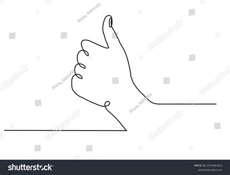 Continuous Line Drawing Thumbs Illustration Hand Stock Vector (Royalty ...