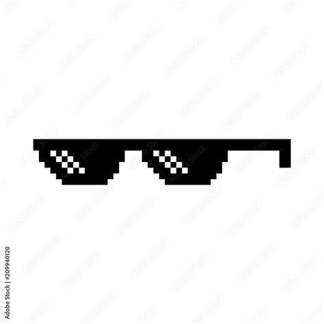 Creative vector illustration of pixel glasses of thug life meme ...