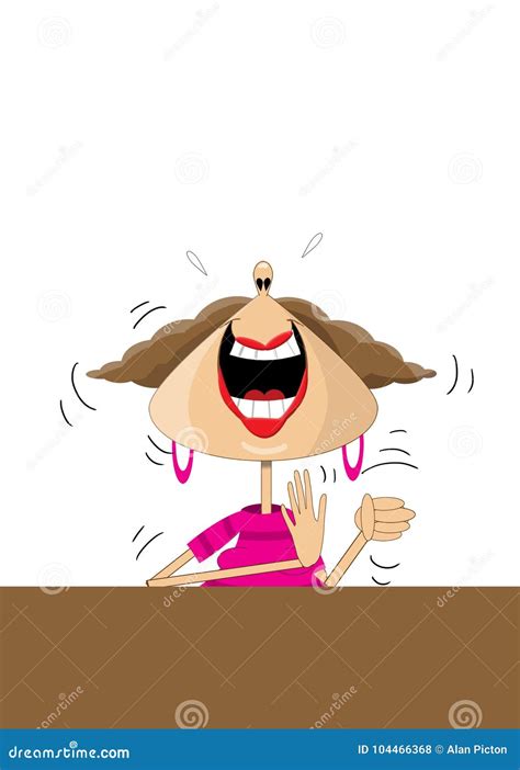 Cartoon of a Woman Laughing Hysterically Stock Illustration ...