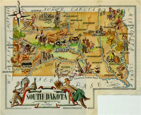 South Dakota Pictorial Map, 1946