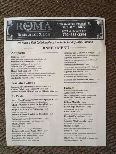 Roma Deli & Restaurant 1 Menu - Urbanspoon/Zomato