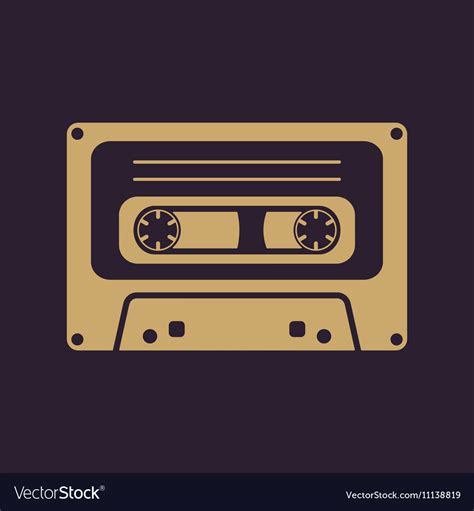 The tape icon Cassette symbol Flat Royalty Free Vector Image