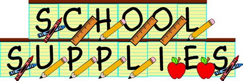 school supplies banner | Clipart Panda - Free Clipart Images