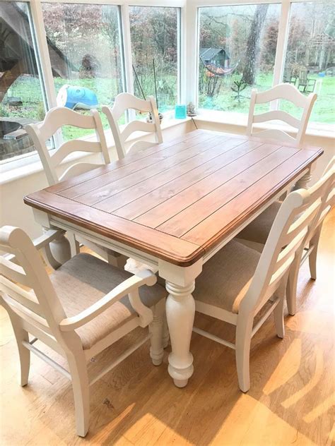 Farmhouse kitchen/dining table and six chairs | in Cobham, Surrey | Gumtree