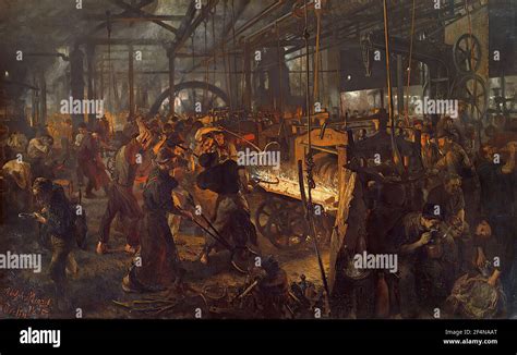 Adolph Menzel - Iron Rolling MILL Modern Cyclopes 1875 Stock Photo - Alamy