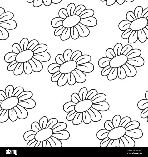 Seamless creative flower pattern. Vector solid color pattern for ...