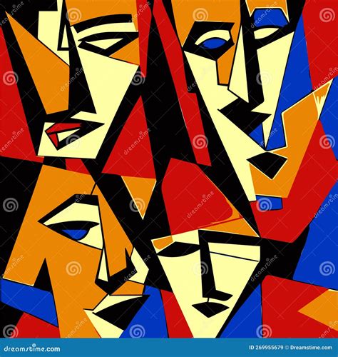 Colorful Background, Cubism Art Style, Abstract Portrait , Lips Girls ...