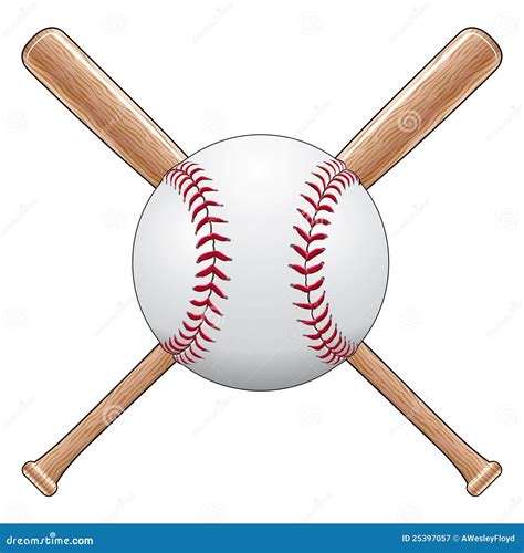 Baseball Bats And Ball On Baseball Field Vector Illustration ...