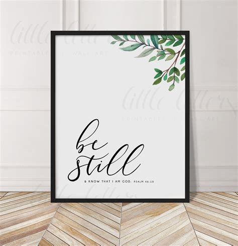 Bible Verse Wall Art, Bible Verse Printable, Be Still and Know That I ...