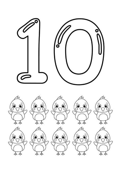 Free Printable Number 10 Coloring Page - Free Printable Coloring Pages ...