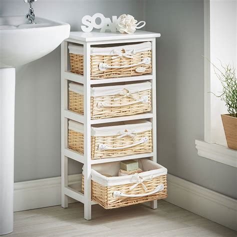 Bathroom Storage With Wicker Baskets – Rispa