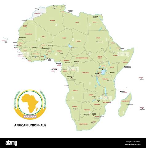 Member states of the African Union (AU) map Stock Vector Image & Art ...