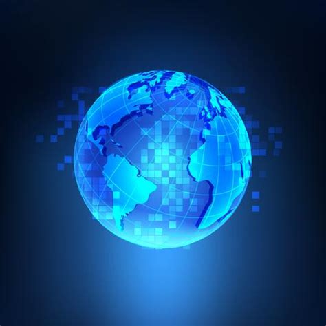 Blue Digital Technology Globe Background - Download Free Vectors ...