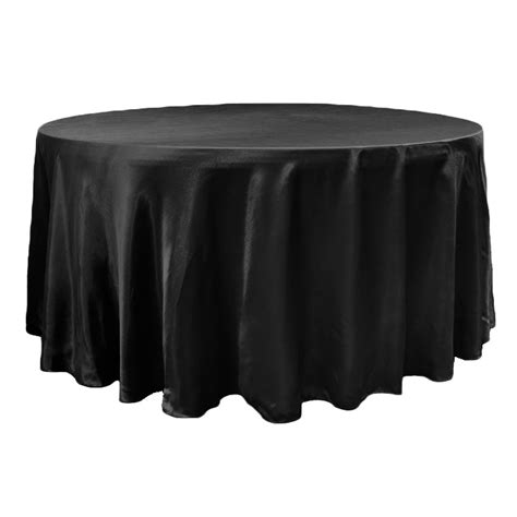 Satin 120" Round Tablecloth - Black– CV Linens