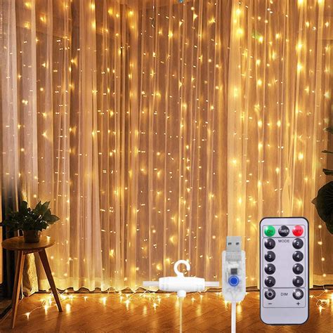 3m*3M 300LEDS Waterproof Curtain Light Christmas Llight with Remote ...