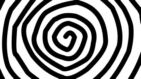 Hand drawn Spinning Hypnotic black spiral animation on white background ...