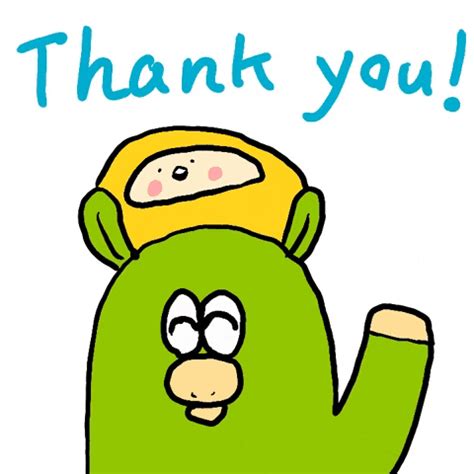 Cartoon Character Waving Thank You All GIF | GIFDB.com