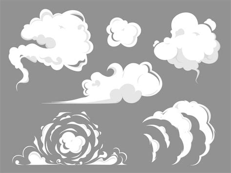 Premium Vector | Smoke cloud set.