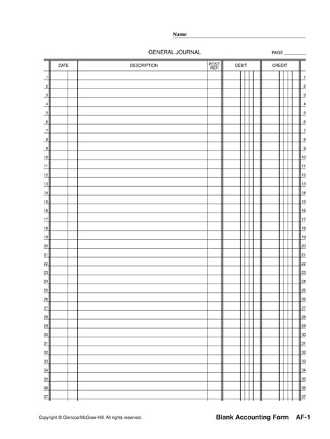 General Journal Template - Fill Online, Printable, Fillable, Blank ...