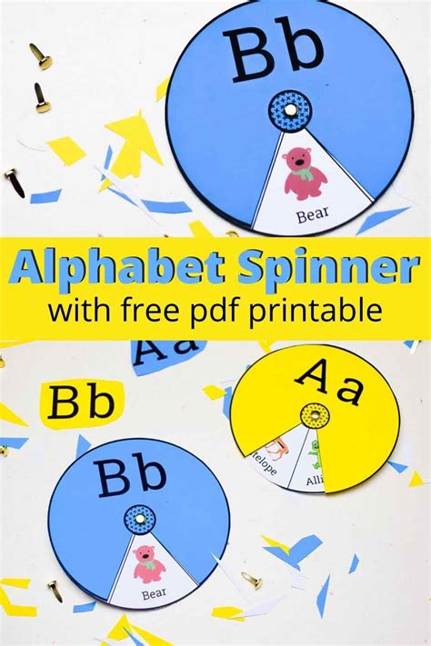 Free Printable Alphabet Spinners to help your child learn the alphabet