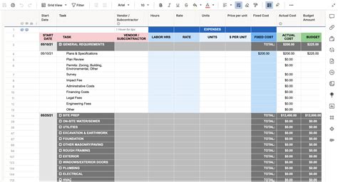 Construction Budget | Smartsheet