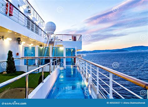 Scenic View Of Cruise Ship Deck And Ocean Stock Photo - Image: 40503657