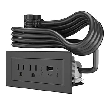 WiremoldRDZCBK Price: $79.76 Furniture Power 2- Outlet with USB-A and ...