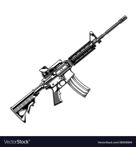 Gun m4 Royalty Free Vector Image - VectorStock